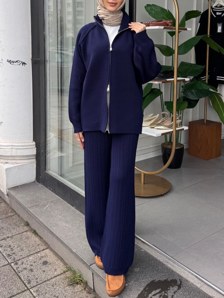 FERMUARLI CEKET LACİVERT