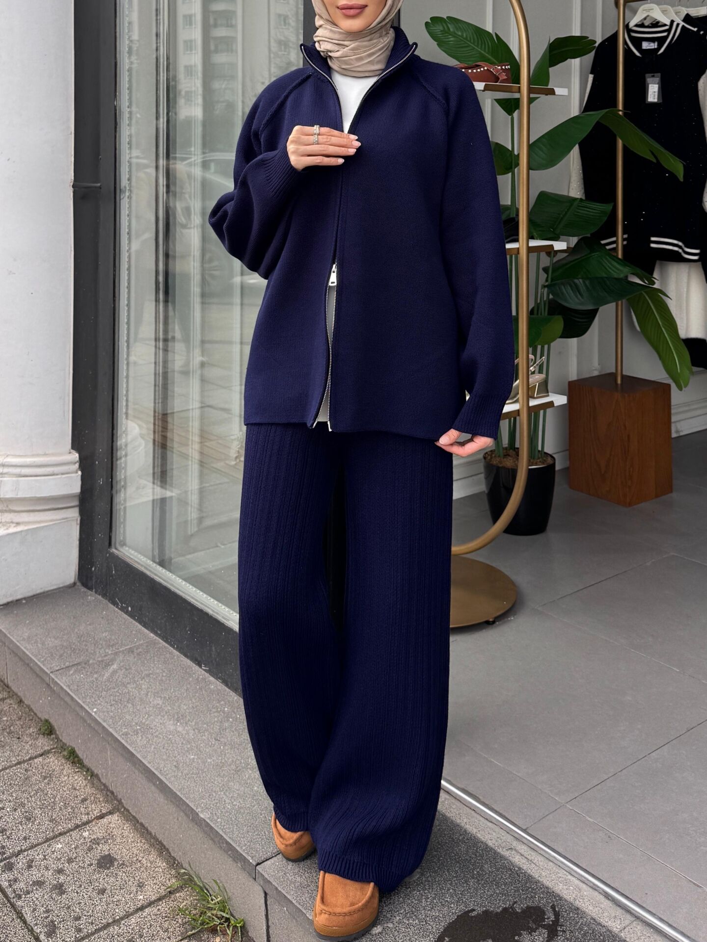 FERMUARLI CEKET LACİVERT