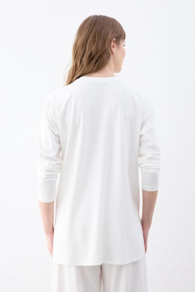 TİRİL UZUN KOLLU TİŞÖRT EKRU