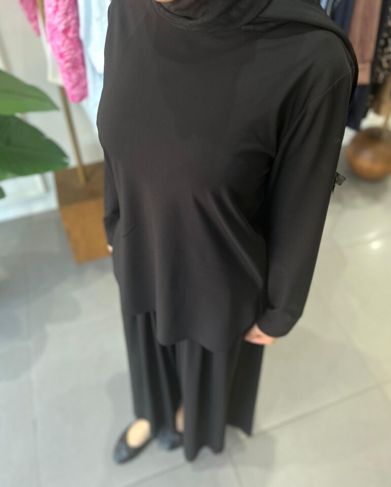 TİRİL UZUN KOLLU TİŞÖRT SİYAH