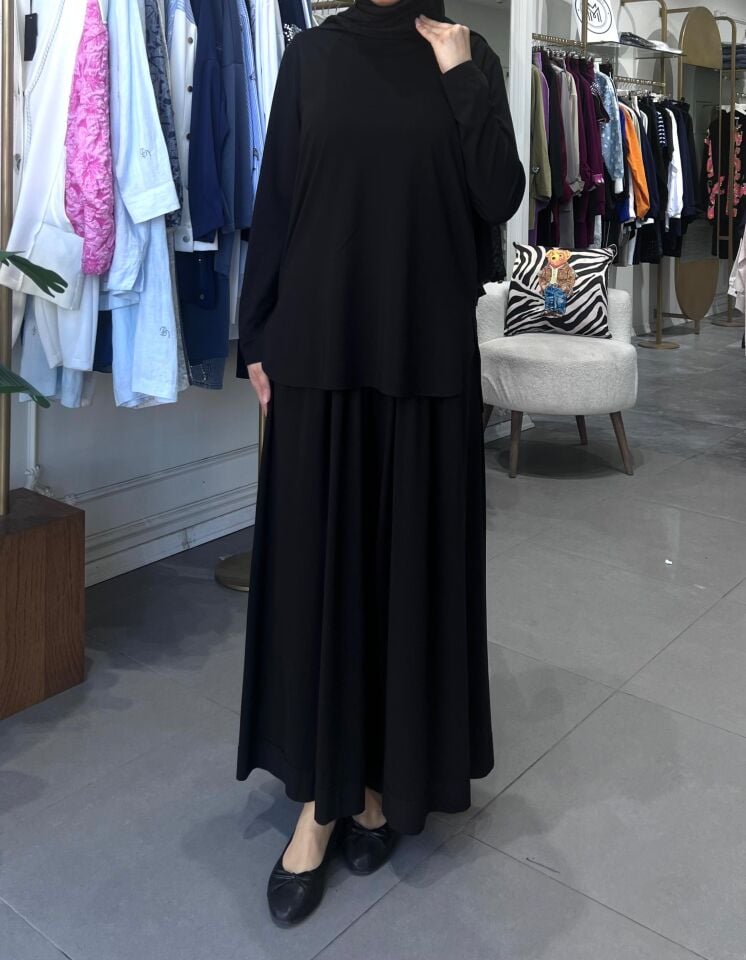 TİRİL UZUN KOLLU TİŞÖRT SİYAH