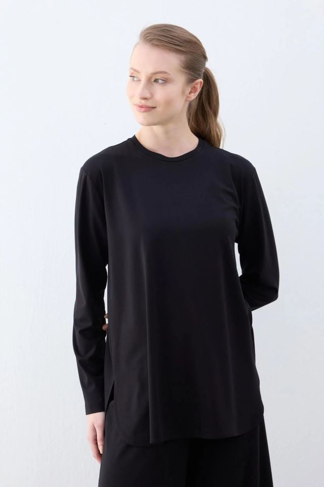 TİRİL UZUN KOLLU TİŞÖRT SİYAH