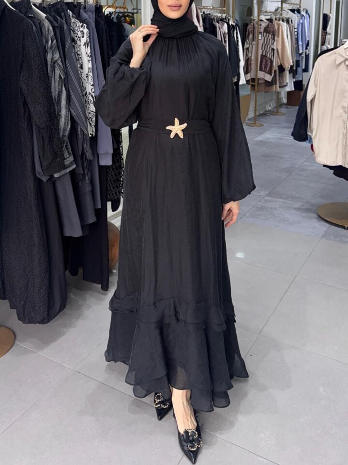 VERDEA ELBİSE SİYAH