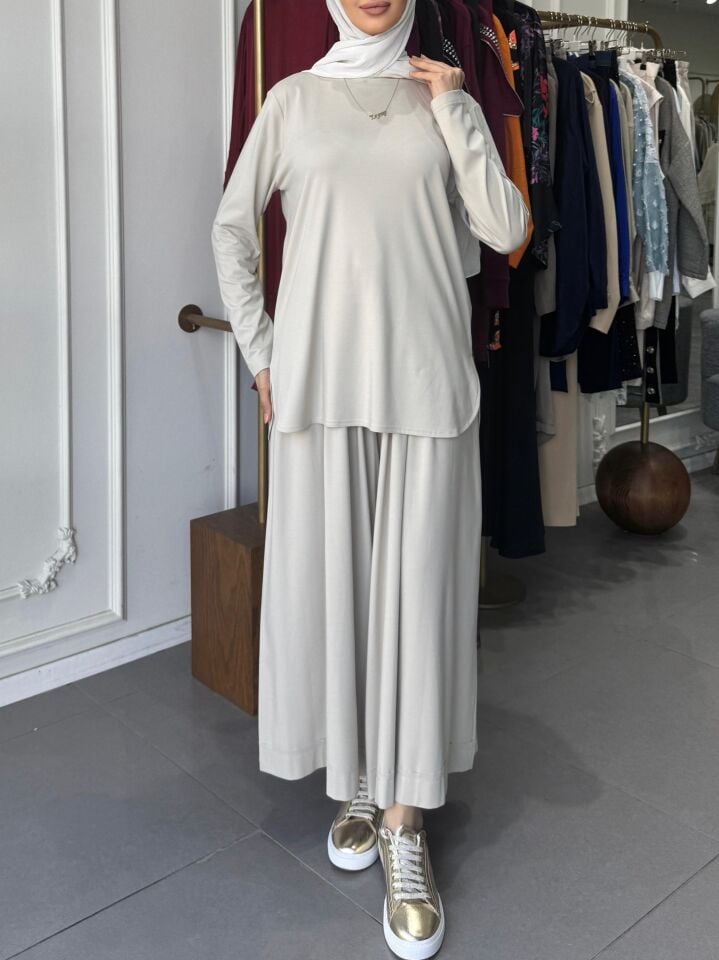 TRİL BOL PANTOLON TAŞ