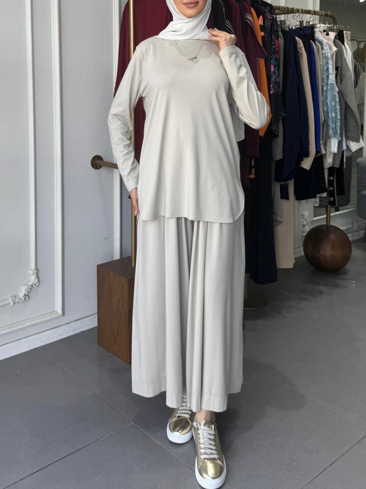 TRİL BOL PANTOLON TAŞ