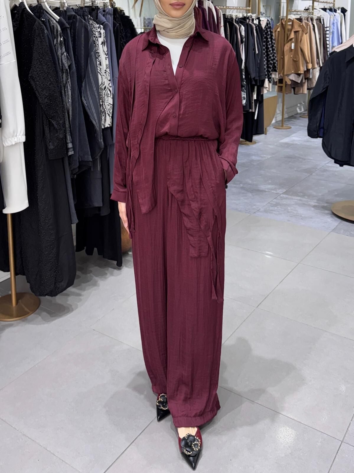 CEPLİ CUPRA PANTOLONLU TAKIM