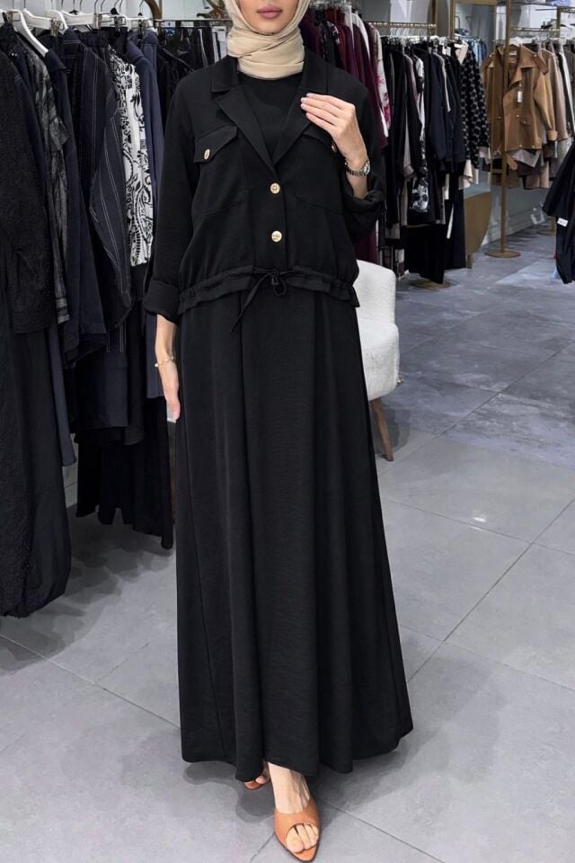 CEKET ELBİSELİ SAPPHIRE TAKIM SİYAH