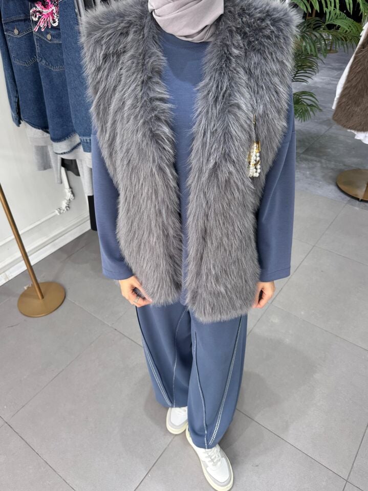 LADY KÜRK YELEK GRİ