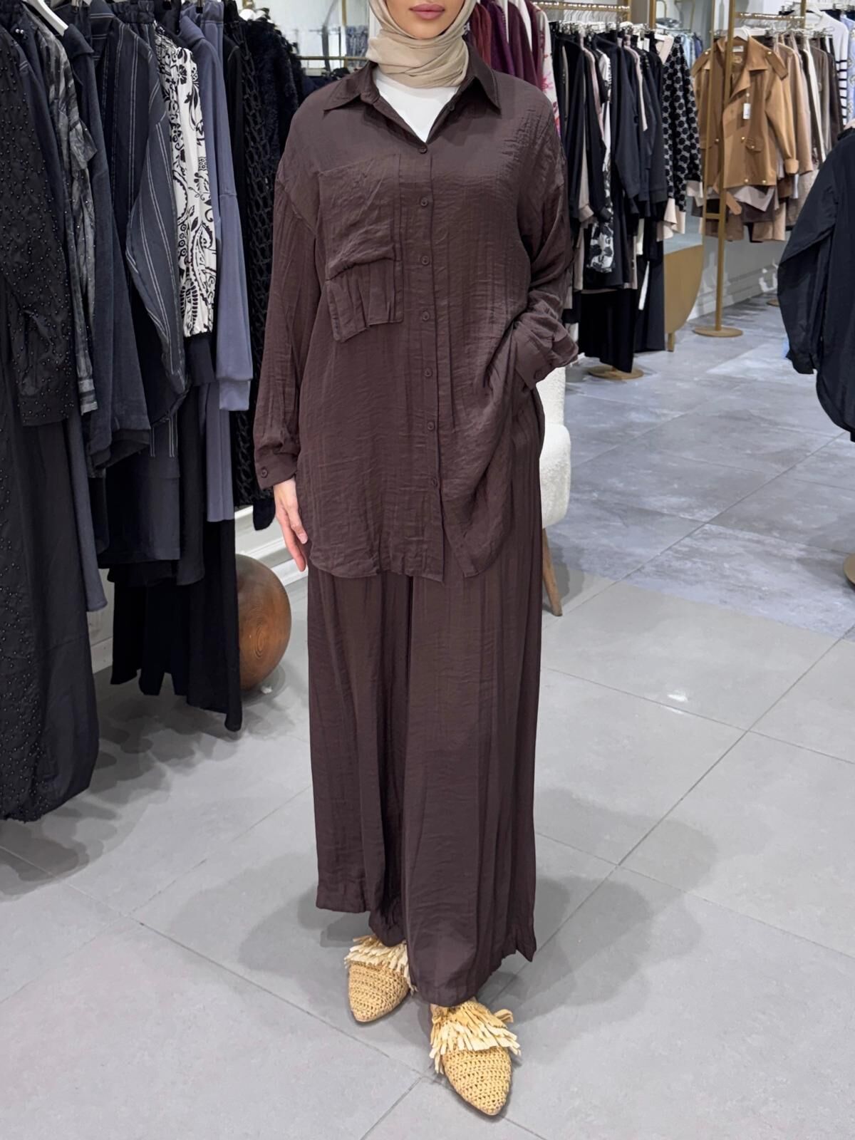 PANTOLONLU CUPRA TAKIM KAHVE