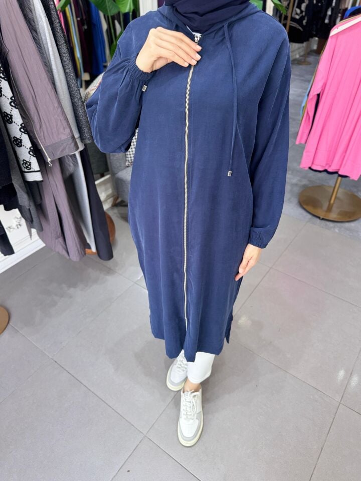 YIRTMAÇLI FERMUARLI KAP  LACİVERT