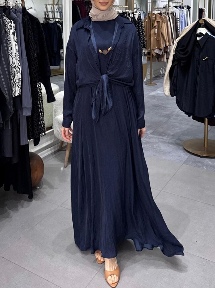 TUNİKLİ CUPRA ELBİSE