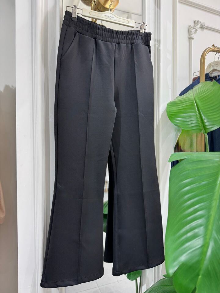 ÇİMA DETAYLI PANTOLON  SİYAH