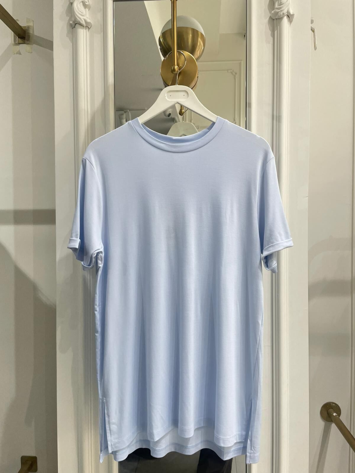 KISA KOLLU BAMBU BLUZ MAVİ