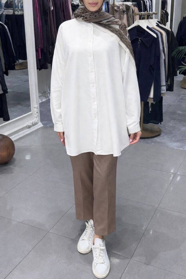 HAKİM YAKA BASİC GÖMLEK EKRU