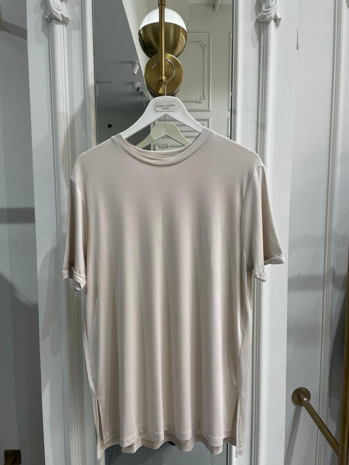 KISA KOLLU BAMBU BLUZ BEJ