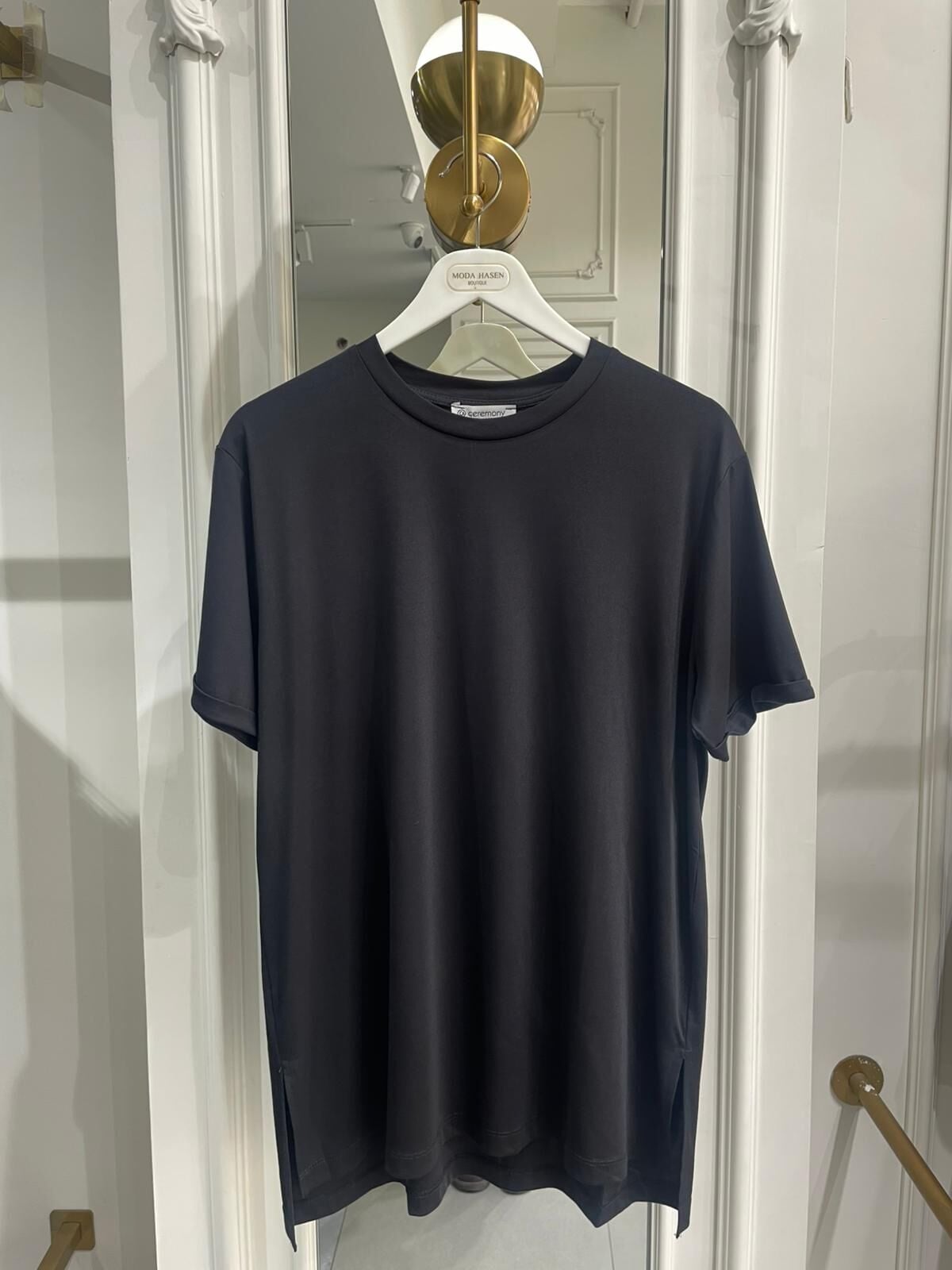 KISA KOLLU BAMBU BLUZ SİYAH