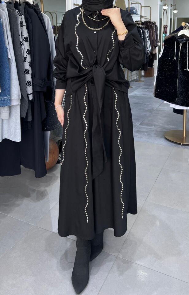 AYNA DETAYLI TAKIM SİYAH