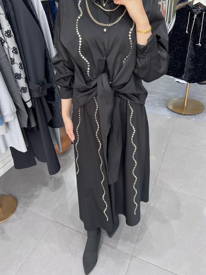 AYNA DETAYLI TAKIM SİYAH