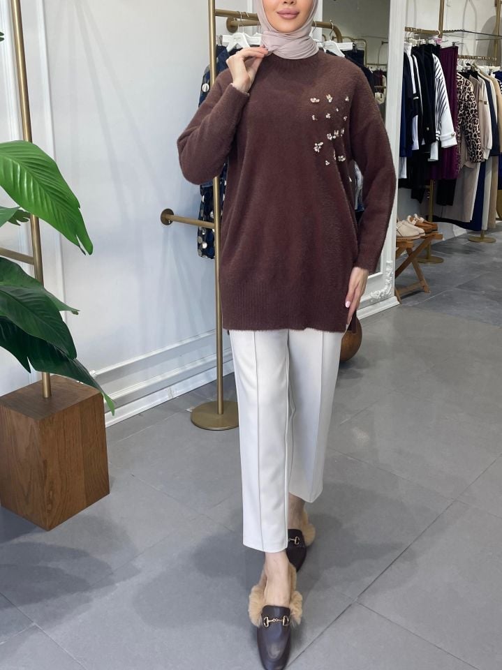 MAGLİONE ANGORA KAZAK KAHVERENGİ