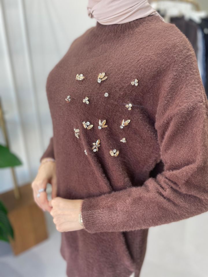 MAGLİONE ANGORA KAZAK KAHVERENGİ
