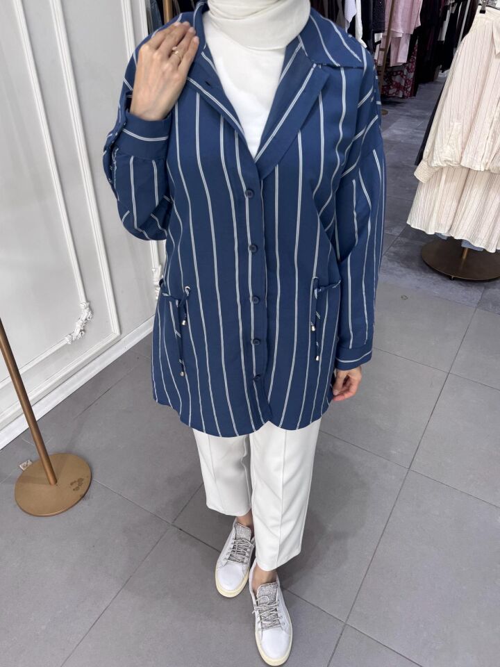 MOSSİ ÇİZGİLİ KAP