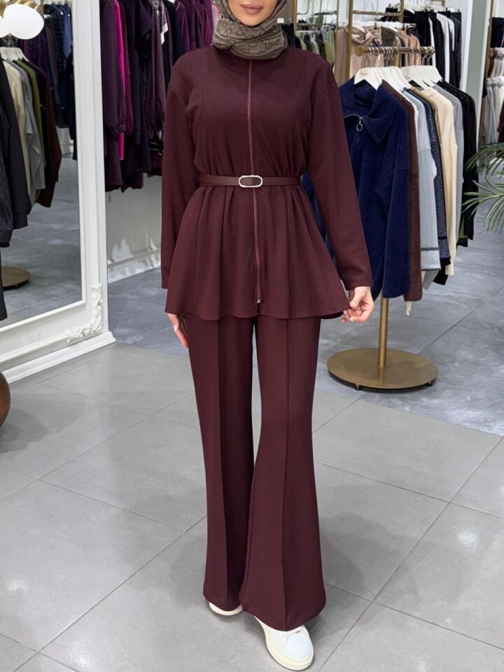 DERİ KEMER TAKIM BORDO