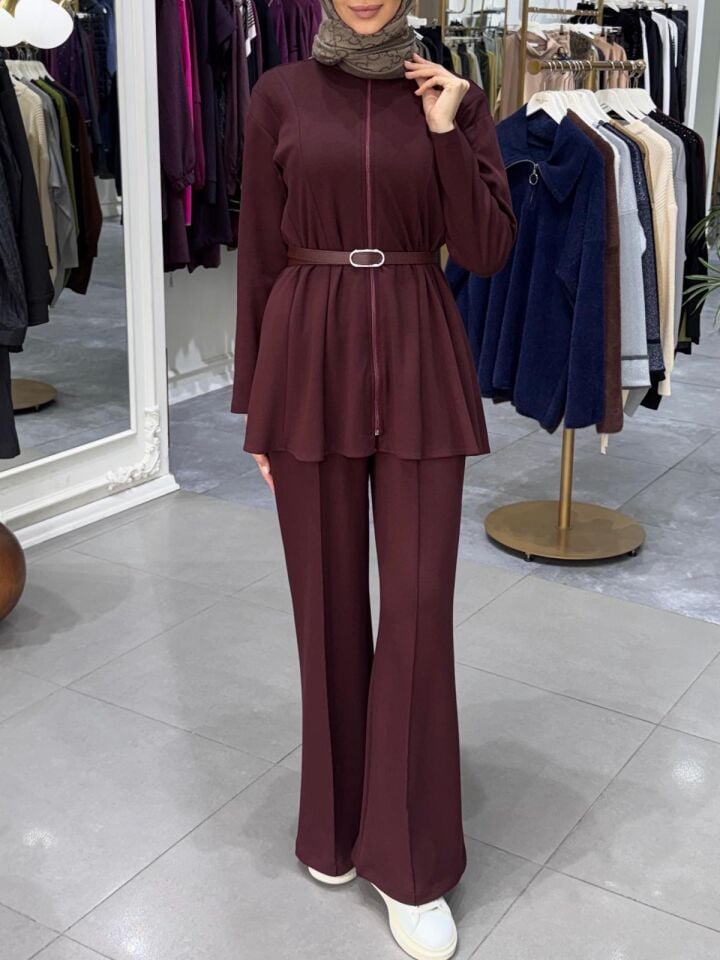 DERİ KEMER TAKIM BORDO