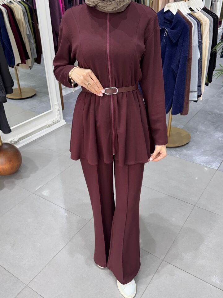 DERİ KEMER TAKIM BORDO