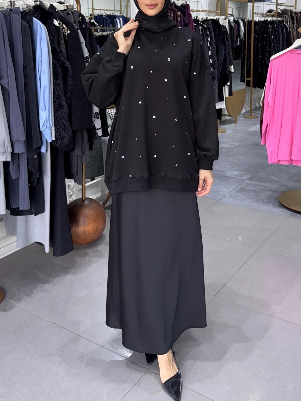 ZIMBA DETAYLI SWEAT SİYAH