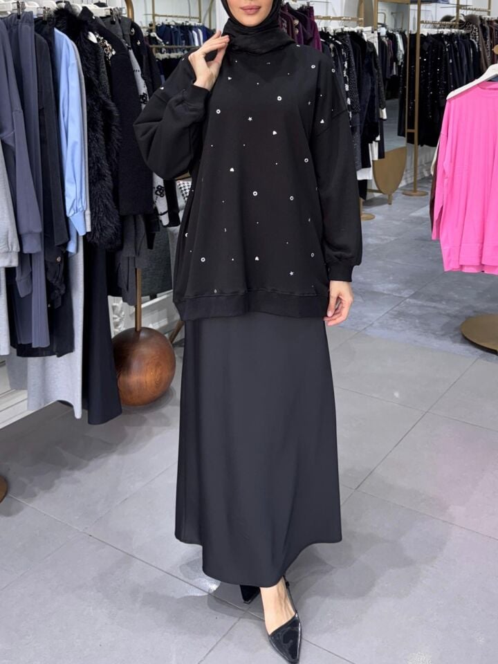 ZIMBA DETAYLI SWEAT SİYAH