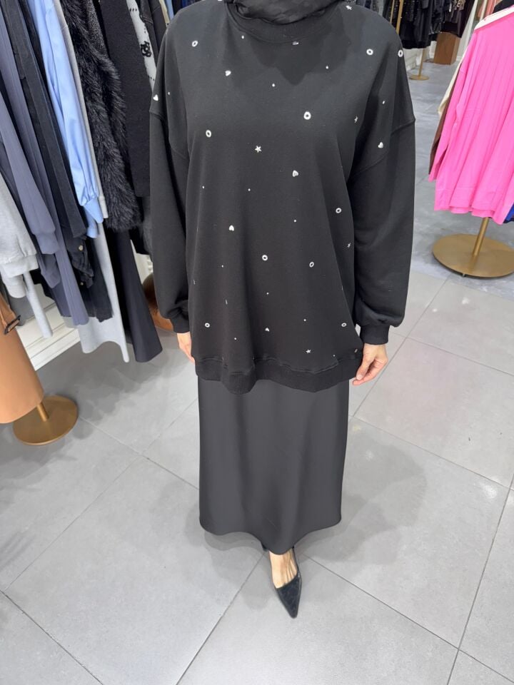 ZIMBA DETAYLI SWEAT SİYAH
