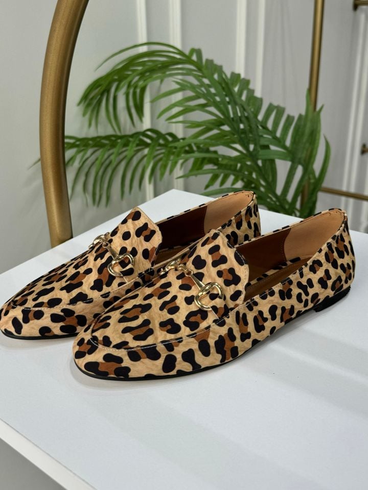 GOLD DETAY LOAFER LEOPAR