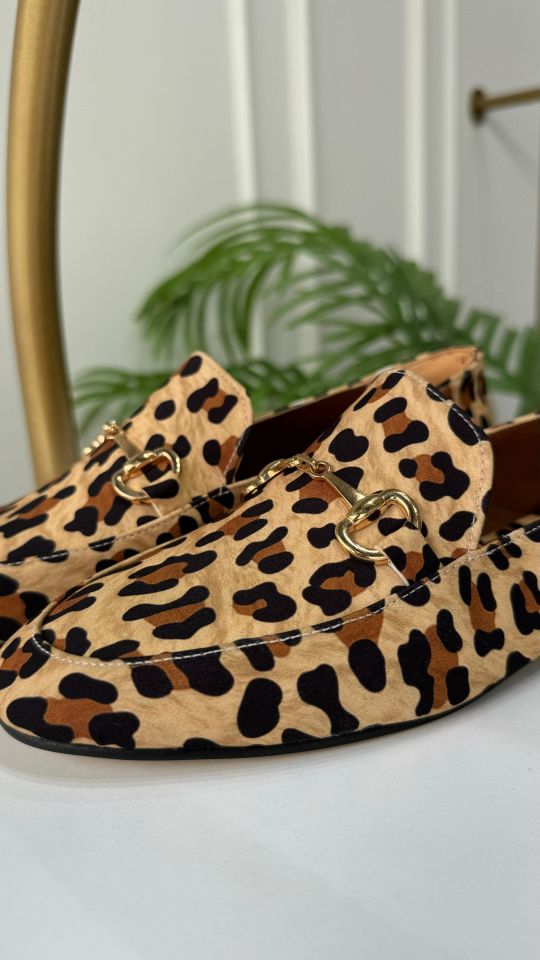 GOLD DETAY LOAFER LEOPAR
