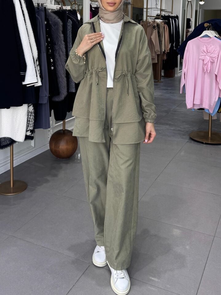 BEL BÜZGÜ DETAY TAKIM YEŞİL