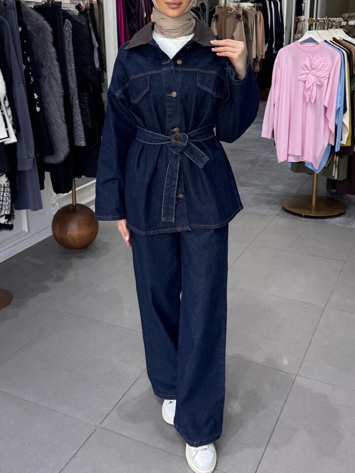 DENİM KOT TAKIM KAHVERENGİ