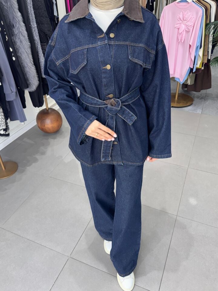 DENİM KOT TAKIM KAHVERENGİ