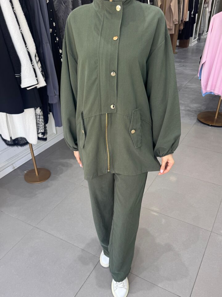 GOLD DÜĞME BOMBER TAKIM YEŞİL