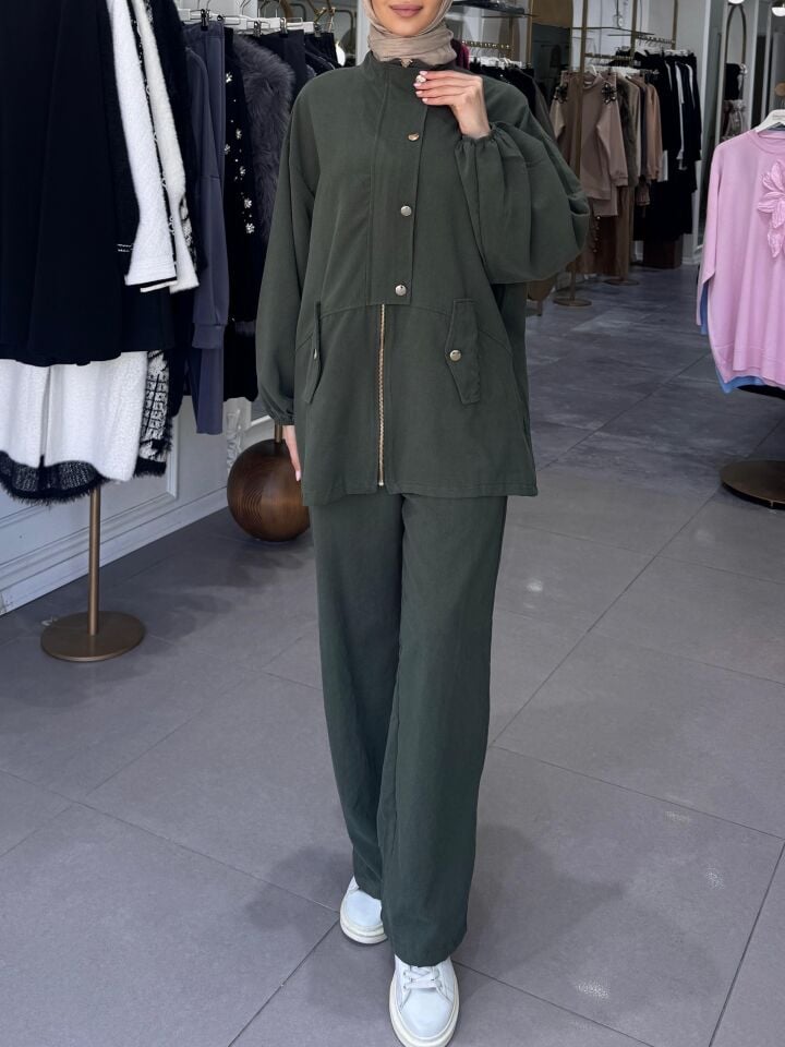 GOLD DÜĞME BOMBER TAKIM YEŞİL