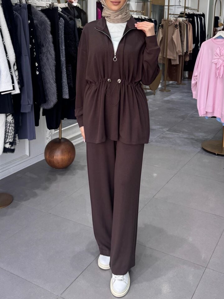 BEL KORDON DETAY TAKIM KAHVERENGİ