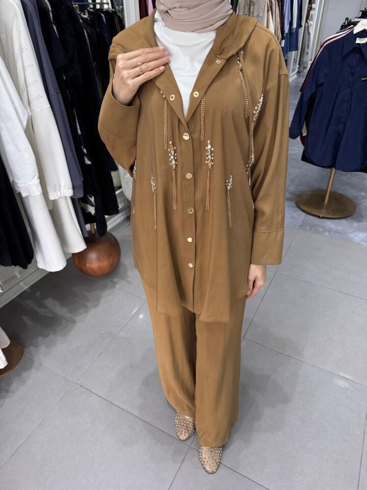 CRISTALLO KAPÜŞONLU TAKIM CAMEL