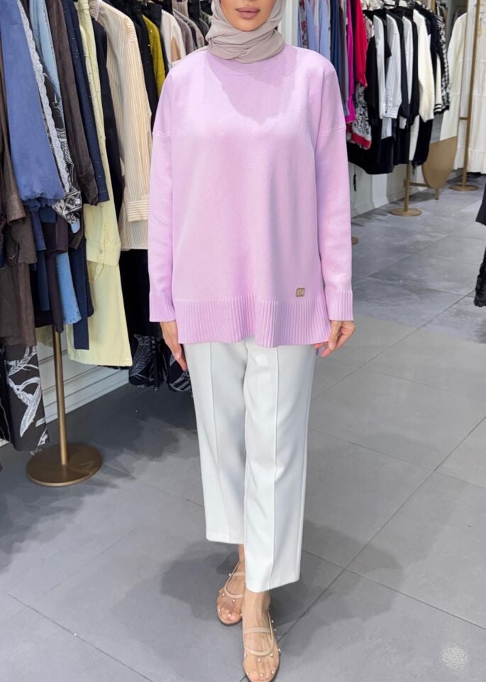 BASIC TRİKO SWEATSHIRT PEMBE