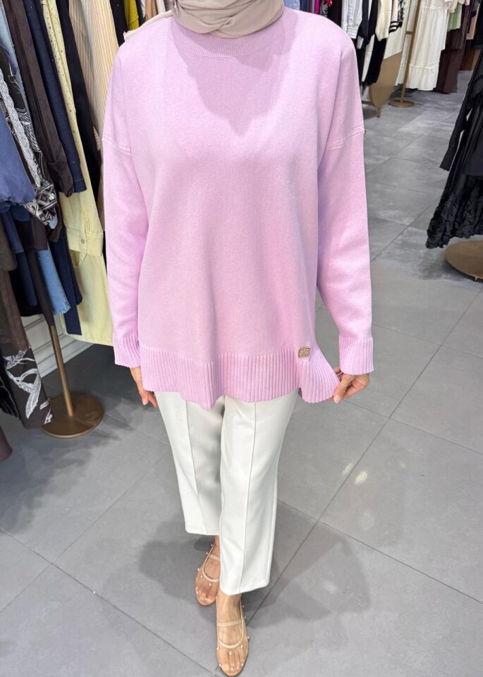 BASIC TRİKO SWEATSHIRT PEMBE