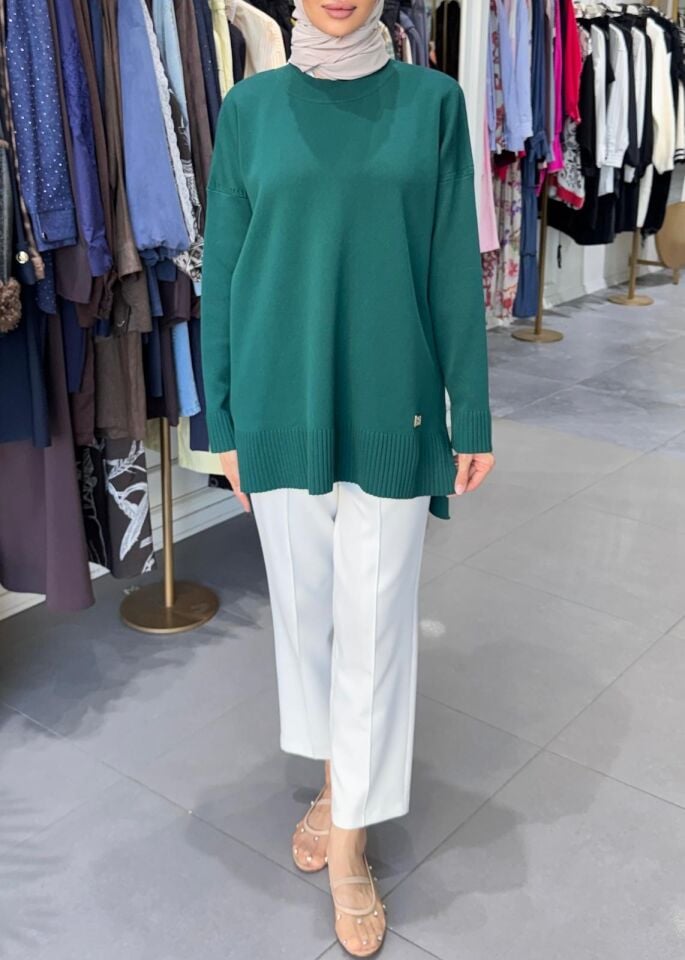 BASIC TRİKO SWEATSHIRT ZÜMRÜT