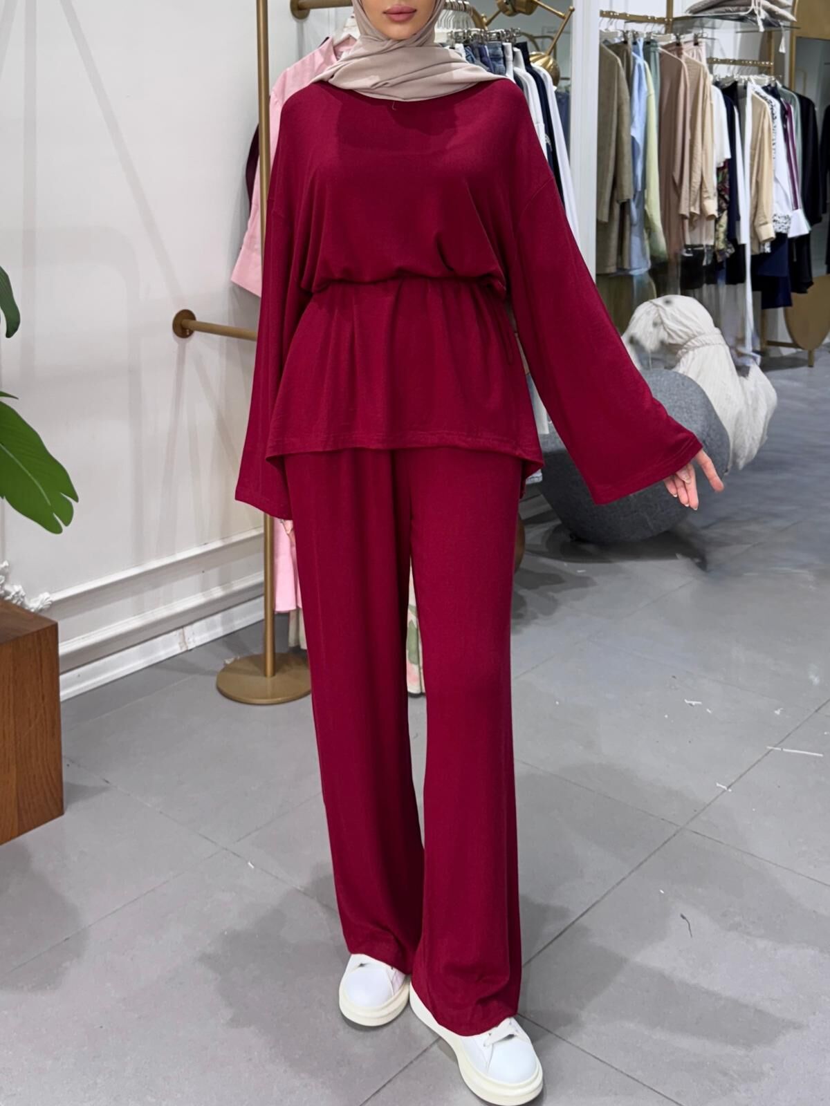 BUZY PANTOLONLU TAKIM  BORDO