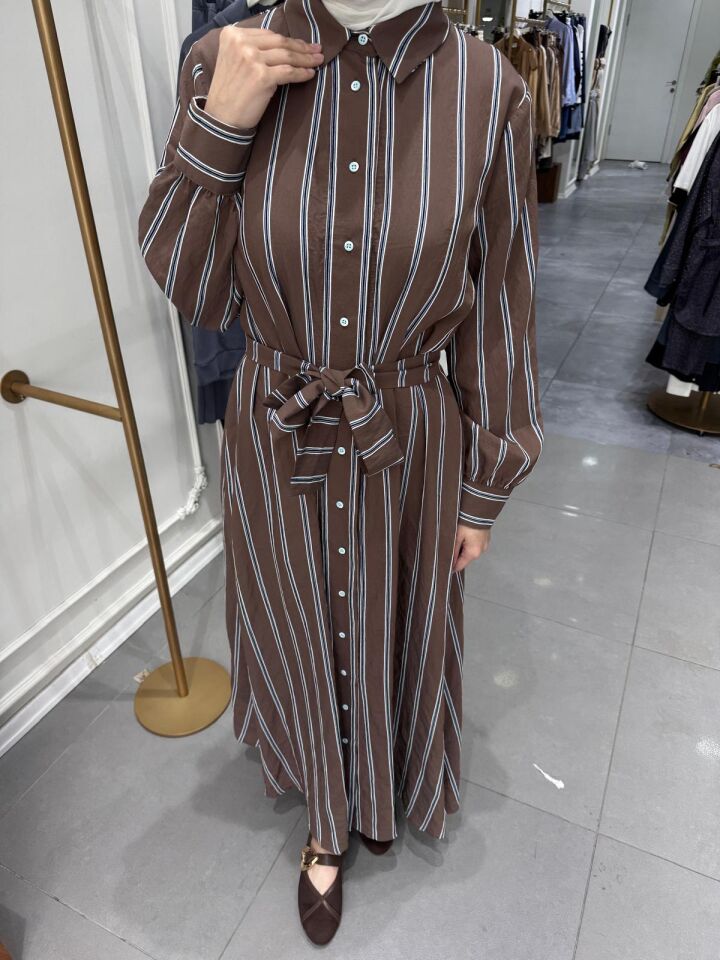 ELYA ÇİZGİLİ ELBİSE