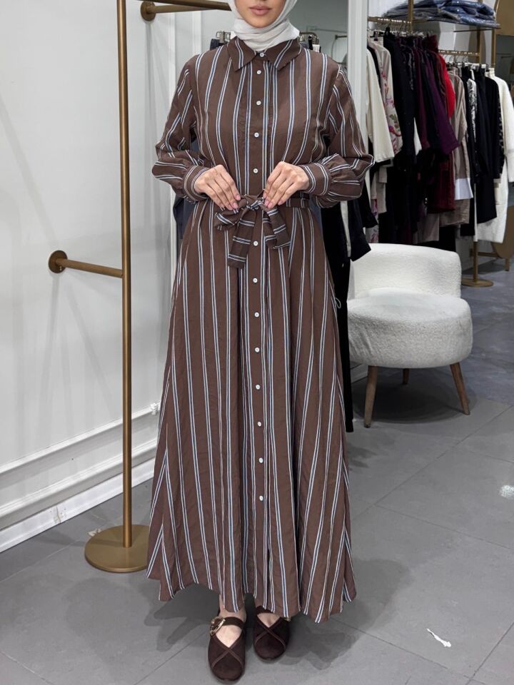 ELYA ÇİZGİLİ ELBİSE