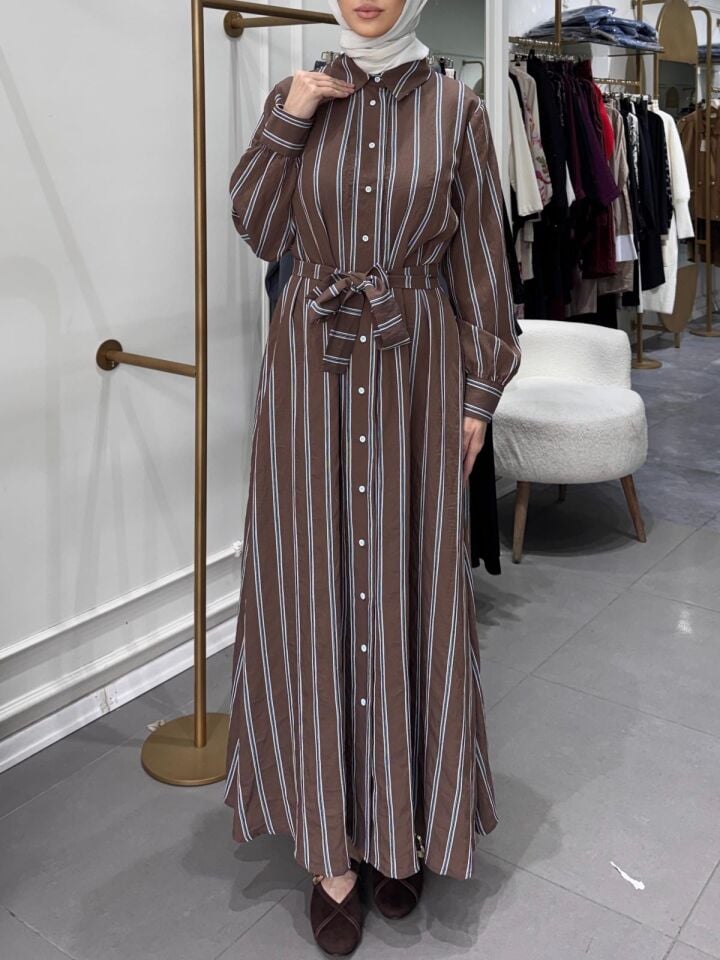 ELYA ÇİZGİLİ ELBİSE