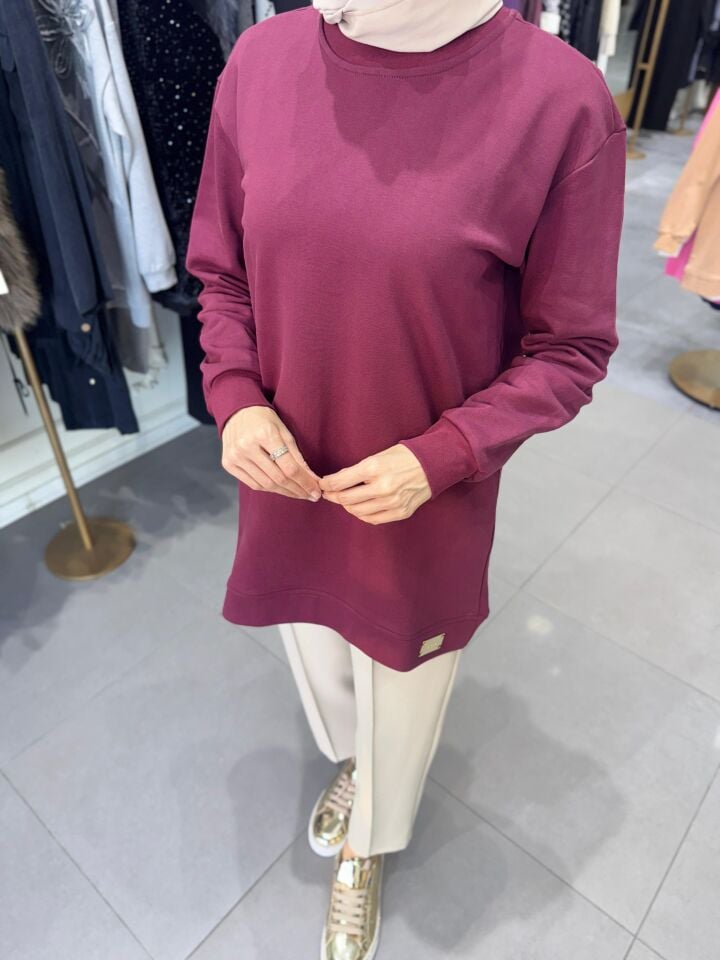 BASİC PAMUKLU SWEAT VİŞNE