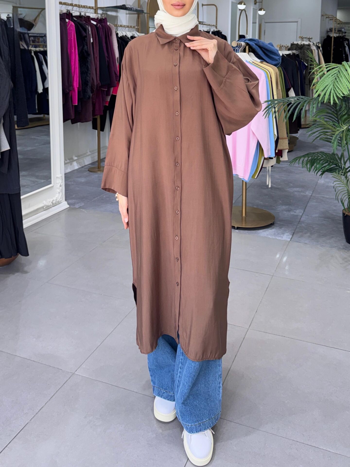 YARASA GÖMLEK KAHVERENGİ