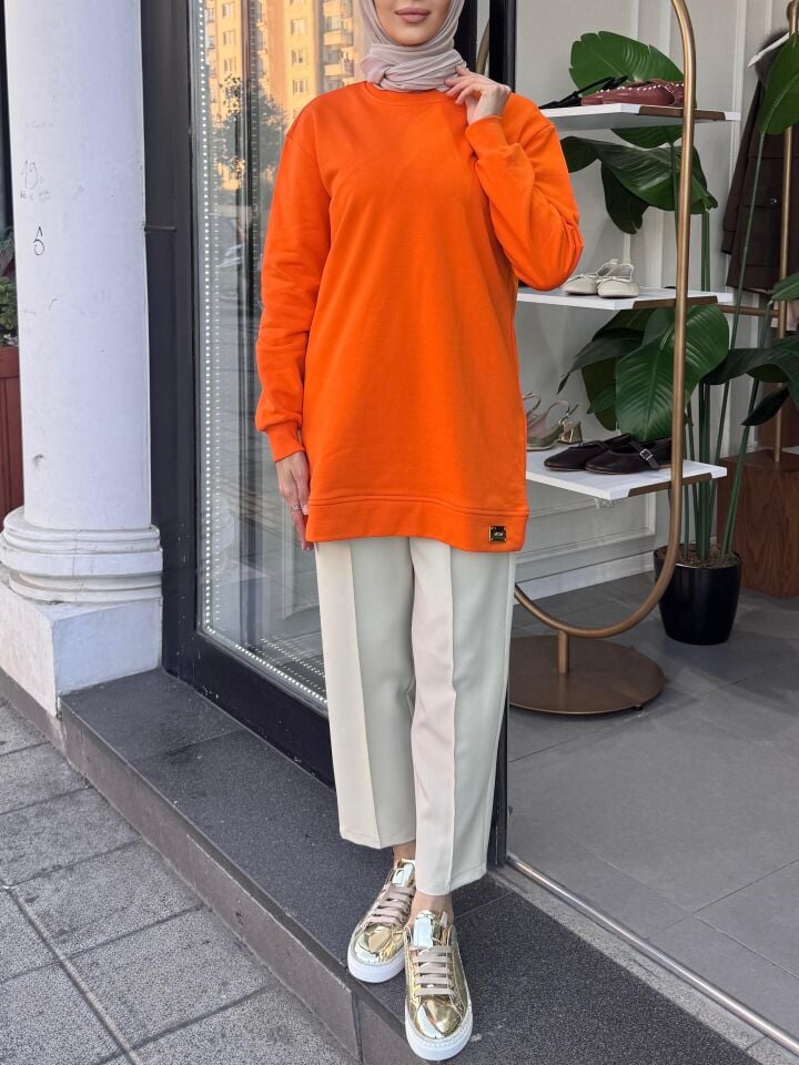 BASİC PAMUKLU SWEAT TURUNCU